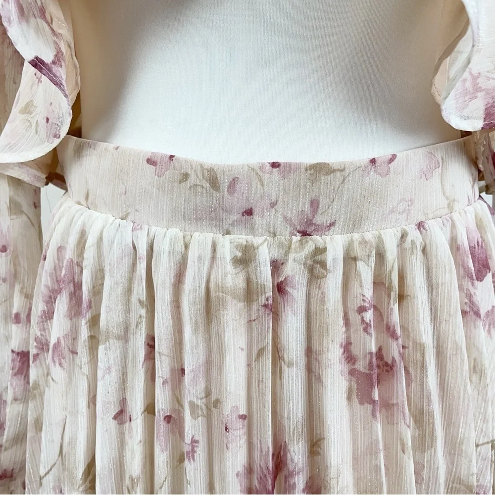 En Saison Kika Blouse & Midi Skirt Set in Pink Floral